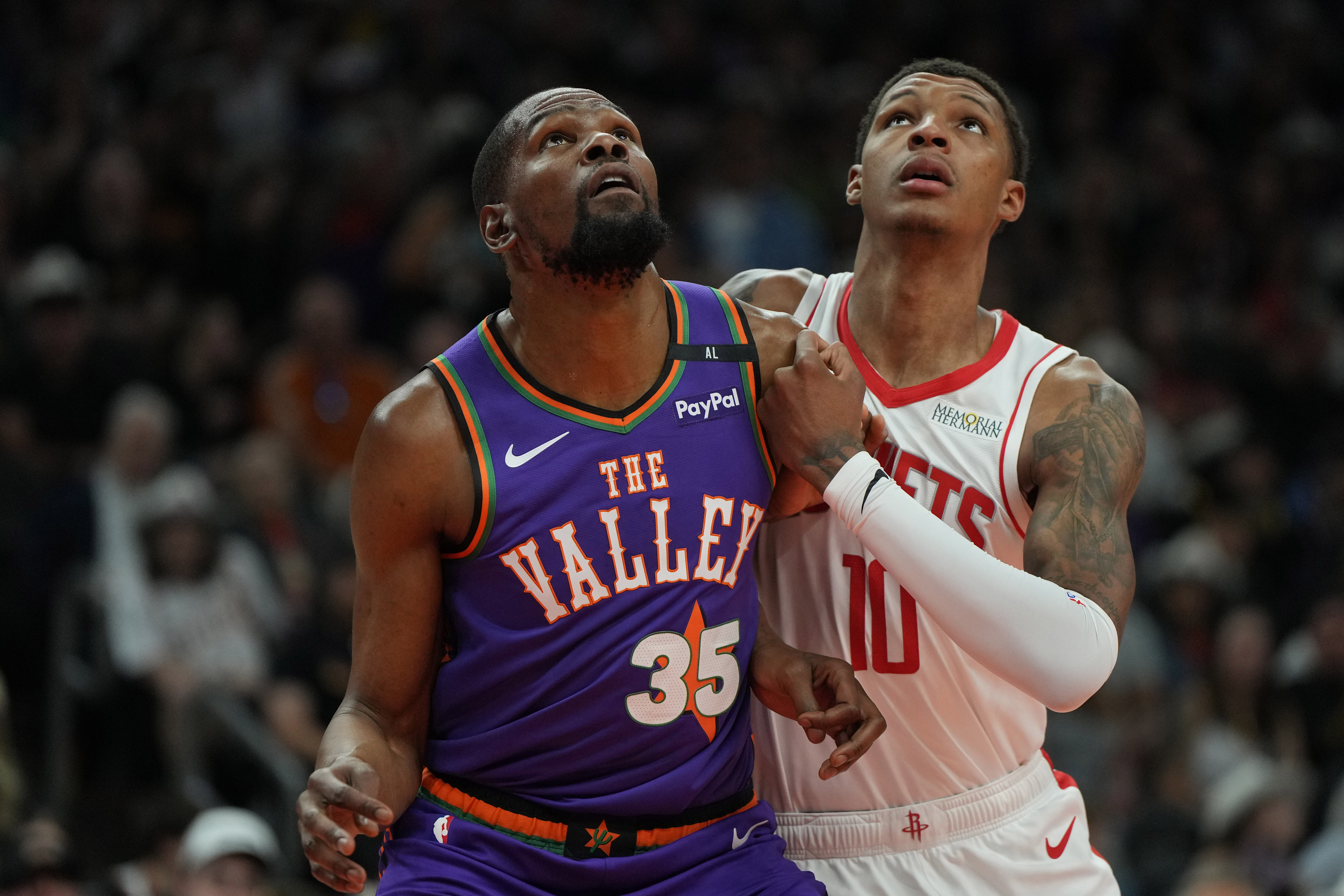 Phoenix Suns forward Kevin Durant and Houston Rockets forward Jabari Smith Jr. - Source: Imagn